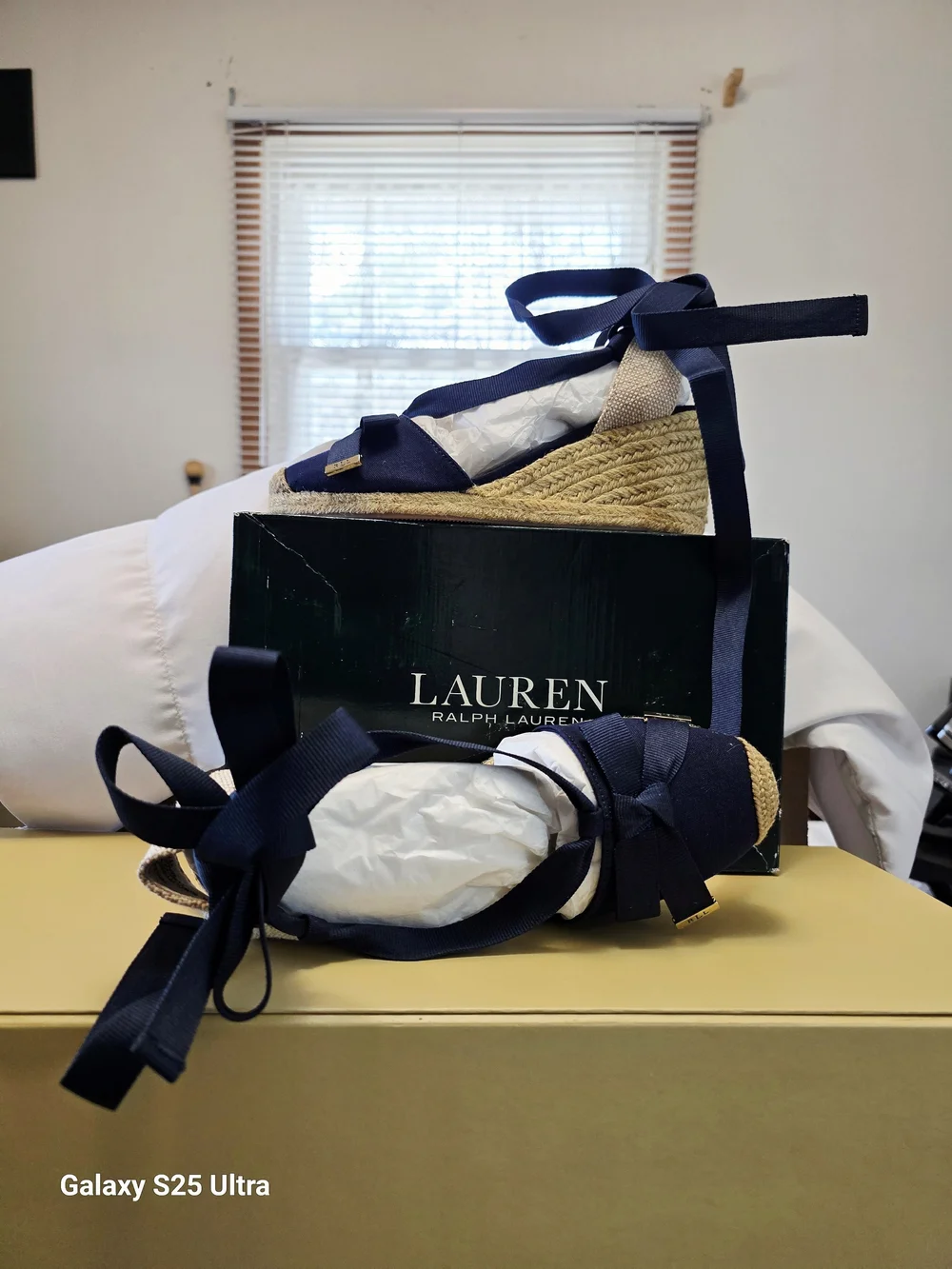 LAUREN Ralph Lauren Hollie Espadrille Wedge In Navy Size 7.5B